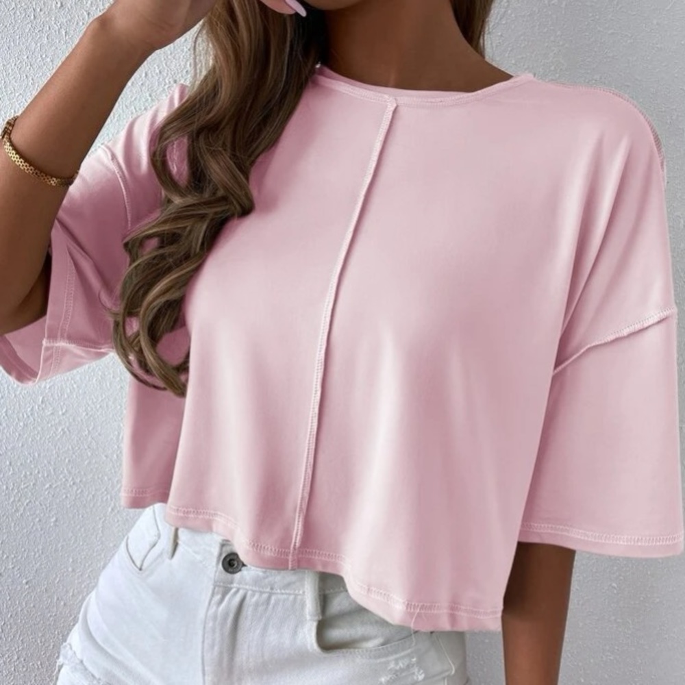 Pink Cropped Shirt
